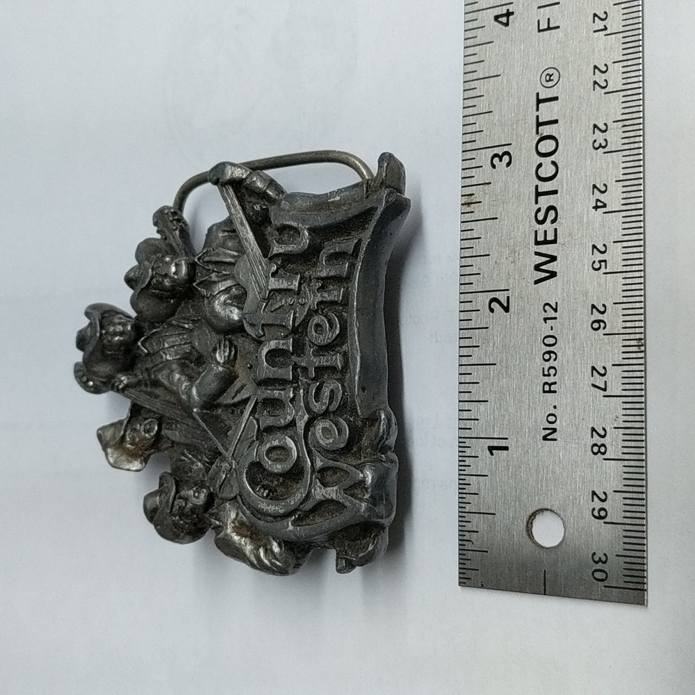 1981 bergamot brass works country and western belt buckle.